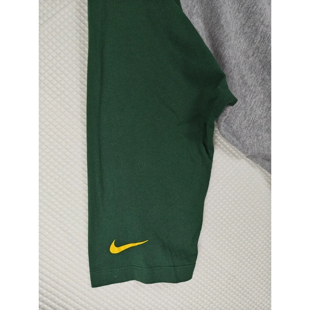 Nike Green Bay Packers Just Do It Raglan Shirt XXL Gray Green 3/4 Sleeve NFL